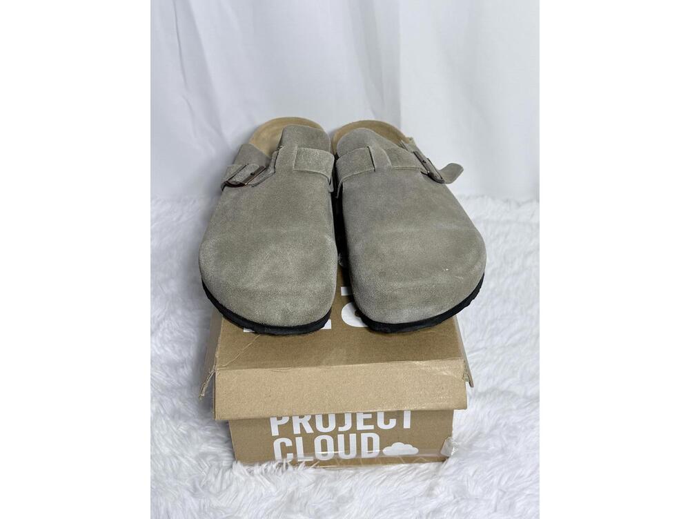 Project Cloud Gray Suede Slip-On Clogs with Buckle - Picture 2 of 4